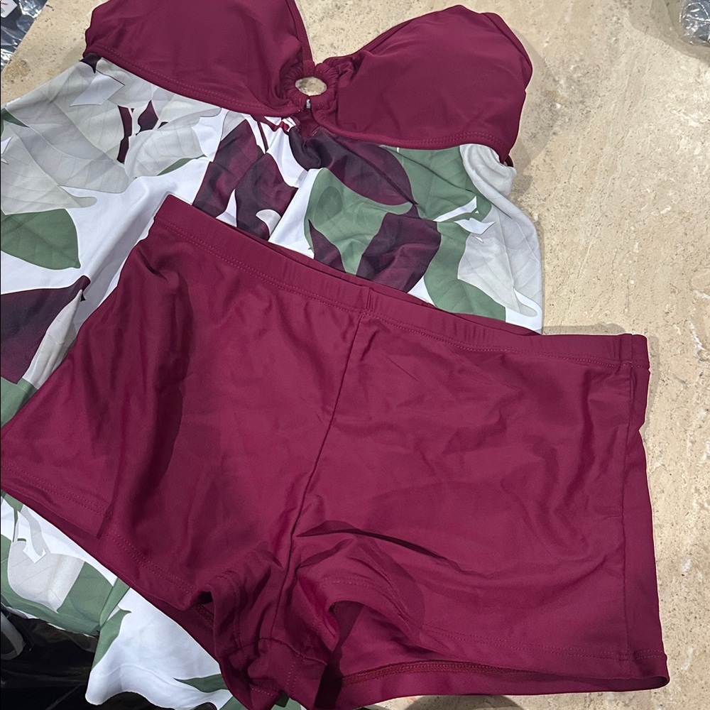 Womens Tummy Control Swimdress Plus Size Skirtini CoverUp Swimsuit M - Picture 3 of 3